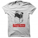 Shirt Pug box blanc pour homme et femme