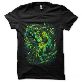 Shirt gorille vs requin noir pour homme et femme