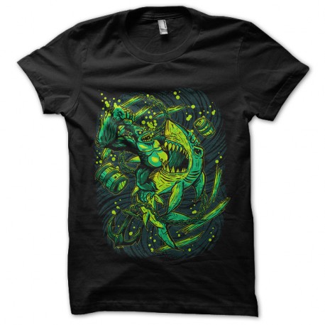 Shirt gorille vs requin noir pour homme et femme