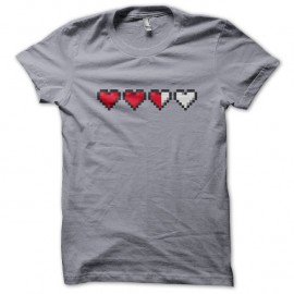 Shirt Heart Life gamer Gris pour homme et femme
