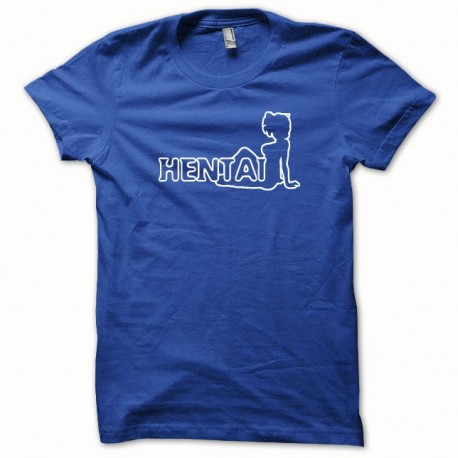 Shirt Hentai blanc/bleu royal pour homme et femme