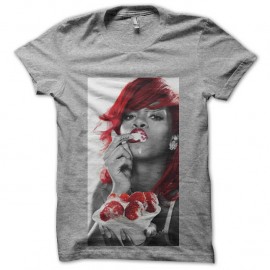 Shirt Rihanna strawberry musique rap blanc pour homme et femme