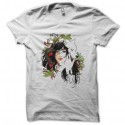 Shirt dessin artistique femme et loup blanc pour homme et femme