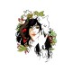 Shirt dessin artistique femme et loup blanc pour homme et femme