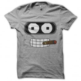 Shirt Bender et sa cigarette futurama gris pour homme et femme