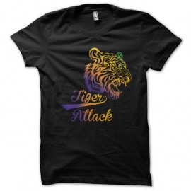 Shirt tiger attack noir pour homme et femme