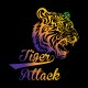 Shirt tiger attack noir pour homme et femme
