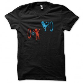 Shirt portal 2 noir pour homme et femme
