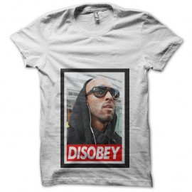 Shirt Disobey Anelka Parodie Obey quenelle blanc pour homme et femme