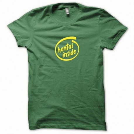 Shirt Hentai Inside jaune/vert bouteille pour homme et femme