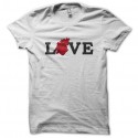 Shirt Love heart Blanc pour homme et femme