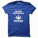 Shirt Marijuana drogues Hemp Amsterdam blanc/bleu royal pour homme et femme