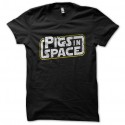 Shirt Pigs in space noir pour homme et femme