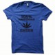 Shirt Marijuana Hemp origine Amsterdam noir/bleu royal pour homme et femme