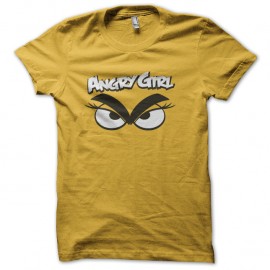 Shirt angry Girl jaune pour homme et femme