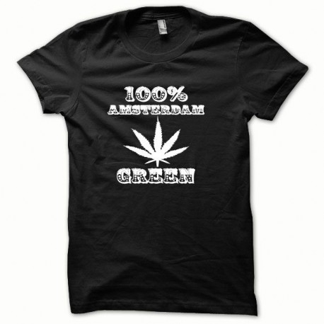 Shirt Marijuana Hemp Amsterdam noir pour homme et femme