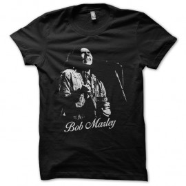 Shirt bob marley en trame noir pour homme et femme