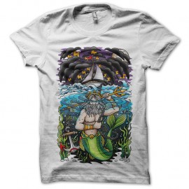 Shirt Neptune Sailboat blanc pour homme et femme
