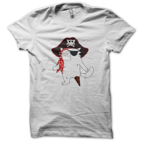 Shirt chat pirate blanc pour homme et femme