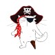 Shirt chat pirate blanc pour homme et femme