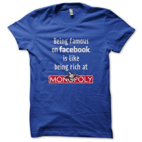 Shirt Facebook monopoly english Bleu pour homme et femme