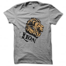 Shirt lion effets vintage gris pour homme et femme