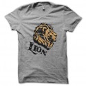 Shirt lion effets vintage gris pour homme et femme