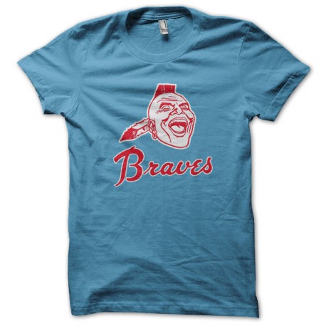 Shirt Braves logo equipe de baseball bleu ciel pour homme et femme