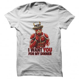 Shirt attak on the titan manga parodie blanc pour homme et femme