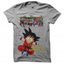 Shirt sangoku enfant vs marvel gris pour homme et femme