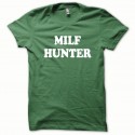 Shirt MILF Hunter blanc/vert bouteille pour homme et femme