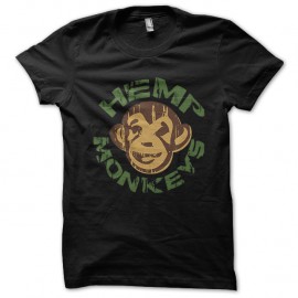 Shirt Hemp monkeys noir pour homme et femme
