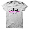Shirt Good time in bed blanc pour homme et femme