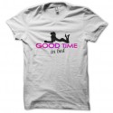 Shirt Good time in bed blanc pour homme et femme