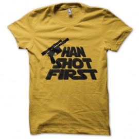 Shirt han shot first jaune pour homme et femme