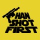 Shirt han shot first jaune pour homme et femme