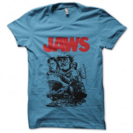 Shirt Jaws affiche bleu ciel pour homme et femme