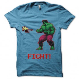 Shirt Fight 8 bits bleu ciel pour homme et femme