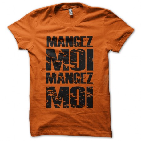 Shirt mangez moi mangez moi orange pour homme et femme