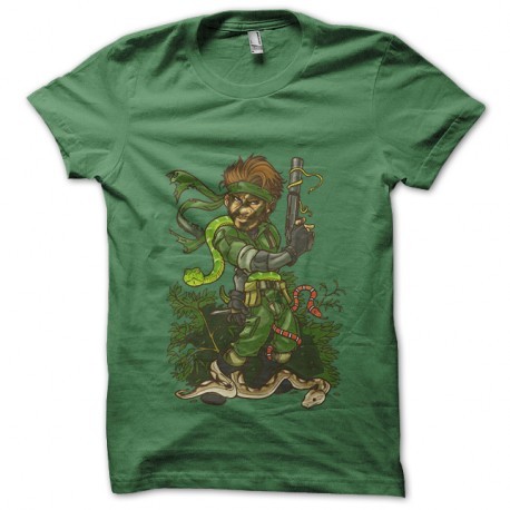 Shirt metal gear en cartoon vert pour homme et femme