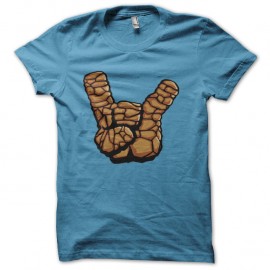 Shirt Let's Rock bleu ciel pour homme et femme