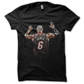 Shirt lebron james miami heat noir pour homme et femme