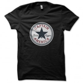 Shirt Captain America ecusson converse noir pour homme et femme