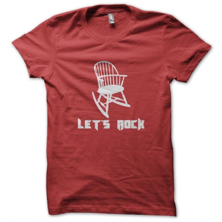 Shirt Let's Rock rouge pour homme et femme