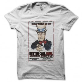 Shirt Better call saul parodie oncle sam blanc pour homme et femme