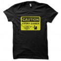 Shirt caution angry gamer noir pour homme et femme