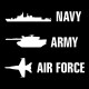 Shirt navy army air force 3 logos noir pour homme et femme
