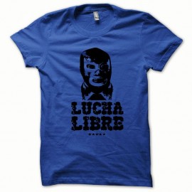 Shirt Lucha Libre noir/bleu royal pour homme et femme