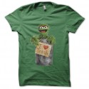 Shirt I Love Trash vert pour homme et femme