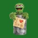 Shirt I Love Trash vert pour homme et femme